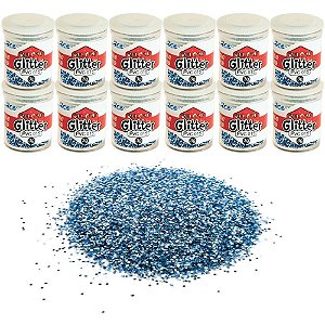 Glíter PVC Azul Claro Pote 3G - Pacote com 12
