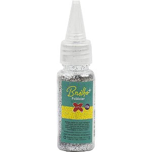Glíter Poliéster Bisnaga 15G Prata - Caixa com 12
