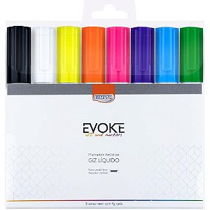 Giz Líquido Removível BRW 6MM 8 Cores Neon