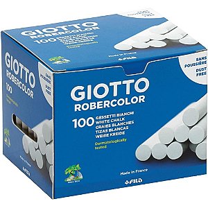 Giz Escolar Plastificado Giotto Branco com 100