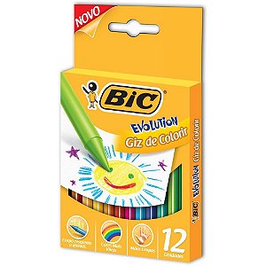 Giz de Cera Gizão Evoluiton 12 Cores