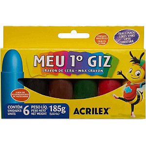 Giz de Cera Gizão 06 Cores Meu 1° GIZ de Cera Caixa com 3 Unidades