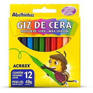 Giz de Cera Fino 12 Cores Pacote com 12