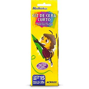 Giz de Cera Curto 15 Cores Pacote com 12