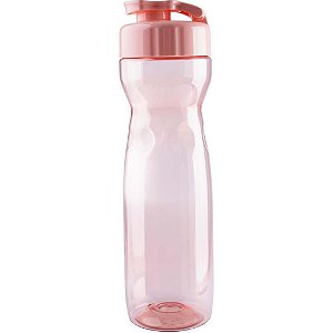 Garrafa Plástica Veneza Transparente Rosa 600ML Pacote com 3
