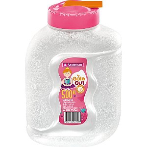 Garrafa Plástica Gole Guti 500ML Tampa Rosa
