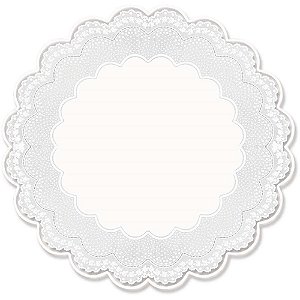 Fundo para Cesta Poli Redondo INGLÊS Branco 48CM - Pacote com 50