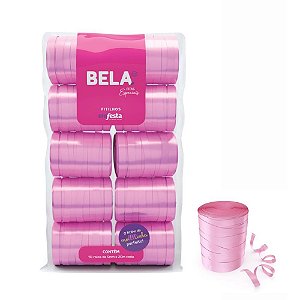 Fitilho Decorativo 5MM X 50M Rosa Bebê - Pacote com 10 Unidades