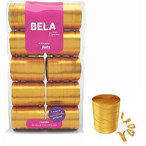 Fitilho 5MM X 50M Dourado - Pacote com 10 Unidades