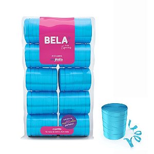 Fitilho 5MM X 50M Azul Claro - Pacote com 10 Unidades