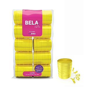 Fitilho 5MM X 50M Amarelo - Pacote com 10 Unidades