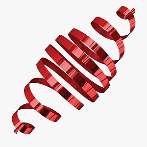 Fitilho 5MMX20M Metalizado Vermelho - Pacote com 10