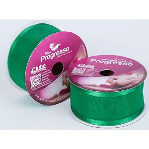 Fita Voal com Cetim 38MM 10M Verde Bandeira