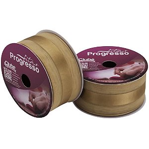 Fita Voal com Cetim 38MM 10M Ouro (7891521461547)
