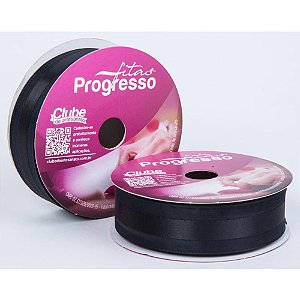 Fita Voal com Cetim 22MM 10M Preto