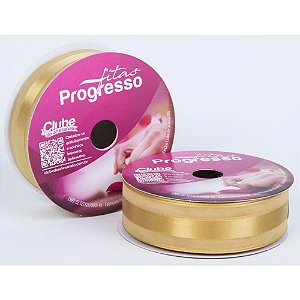 Fita Voal com Cetim 22MM 10M Ouro