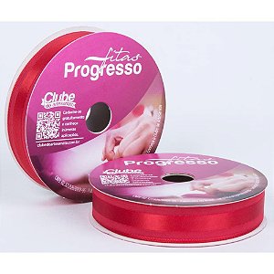 Fita Voal com Cetim 15MM 10M Vermelho (7891521461189)
