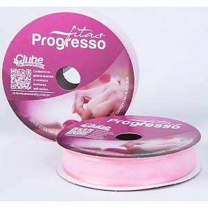 Fita Voal com Cetim 15MM 10M Rosa Claro