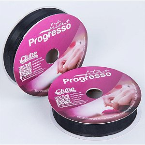 Fita Voal com Cetim 15MM 10M Preto (7891521513468)