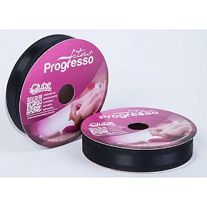 Fita Voal com Cetim 15MM 10M Preto