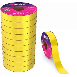 Fita Poli Lisa 15MM X 50M Amarela Pacote com 10