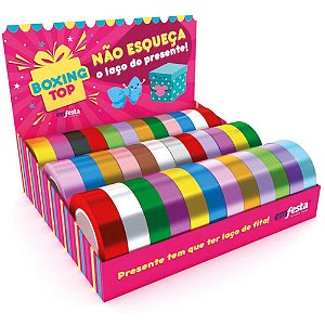 Fita Poli Lisa 15MM X 10M Cores Sortidas - Caixa com 36 Rolos