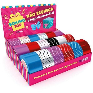 Fita Poli Decorada 30MMX10M Poa Cores Sortidas CX com 18