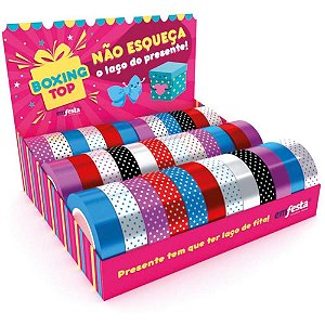 Fita Poli Decorada 15MMX10M Poa Cores Sortidas CX com 36