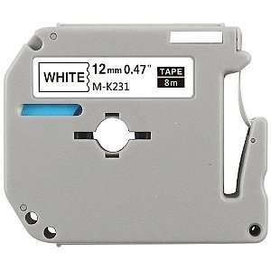 Fita para Rotulador Eletrônico 12MM X 8M M-K231 PRETO/BRANCO
