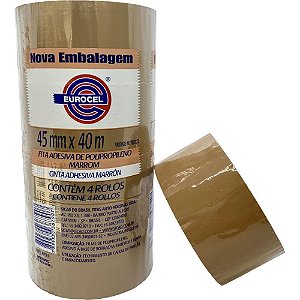 Fita para Empacotamento PP 33 45MM X 40M Marrom - Pacote com 4