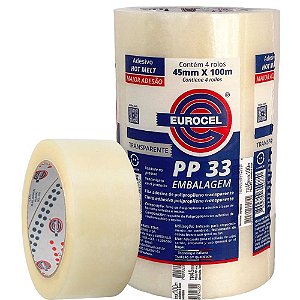 Fita para Empacotamento PP 33 45MMX100M Transparente PCT com 04