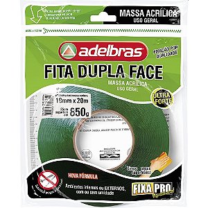 Fita Dupla Face Fixa PRO Massa Acrílica 19MM X 20M