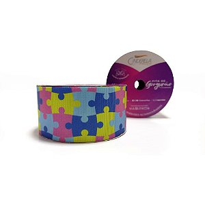 Fita de Gorgurão 38MM X 10M QUEBRA-CABEÇA Colorida