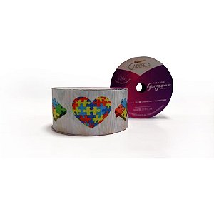 Fita de Gorgorão 38MM 10M Estampa Autismo