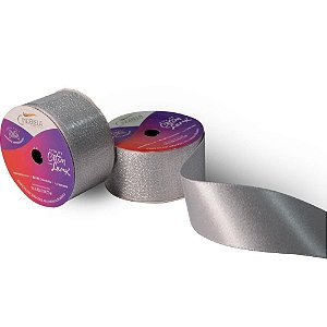 Fita de Cetim 38MM 10M Lurex Branco