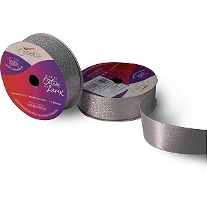 Fita de Cetim 22MM 10M Lurex Branco