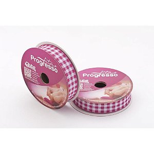 Fita de Cetim 16MM 10M Xadrez PINK