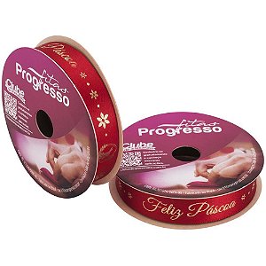 Fita de Cetim Páscoa 15MM 10M Feliz Páscoa VM/OURO