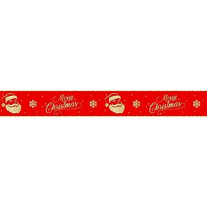 Fita de Cetim Natal 38MM 10M Frase MERRY Christma