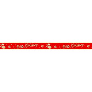 Fita de Cetim Natal 22MM 10M Frase MERRY Christma
