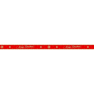 Fita de Cetim Natal 15MM 10M Frase MERRY Christma
