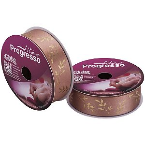 Fita de Cetim Decorada 22MM 10M Folhagens Classicas