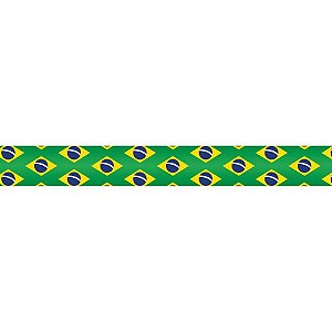 Fita de Cetim Decorada 15MM 10M Bandeiras Brasil VD