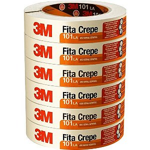 Fita Crepe Escolar 101 18MM X 50M - Pacote com 06 Unidades