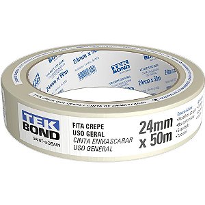 Fita Crepe Branca 18MM X 50M - Pacote com 5