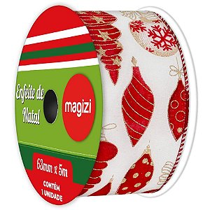 Fita ARAMADA Natal 63MMX5M Tecido Pingentes Natal