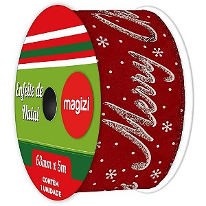 Fita ARAMADA Natal 63MMX5M MERRY Vermelho Gilter