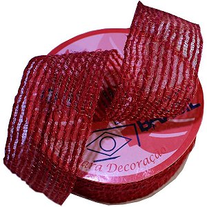 Fita ARAMADA de Juta 38MM X 10M Vermelha