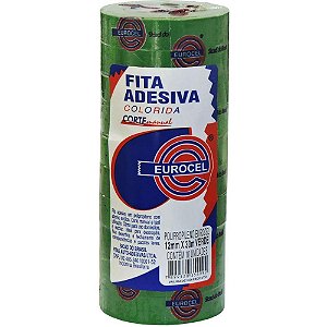Fita Adesiva PP 2000 12MMX30M Verde PCT com 10