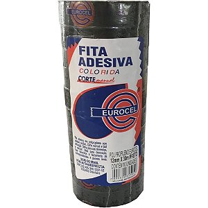 Fita Adesiva PP 2000 12MM X 30M Preta - Pacote com 10 Unidades